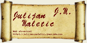 Julijan Maletić vizit kartica